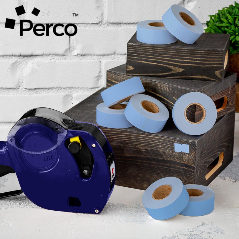 Perco 1 Line Blue Labels - 8 Rolls, 1 Sleeve, 8,000 Blank Price and Date Gun Labels for Perco 1 Line Price and Date Guns - Made in USA - Image 5
